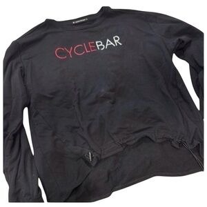 CycleBar Black Long Sleeve Tee Athletic Casual Drawstring small women’s top